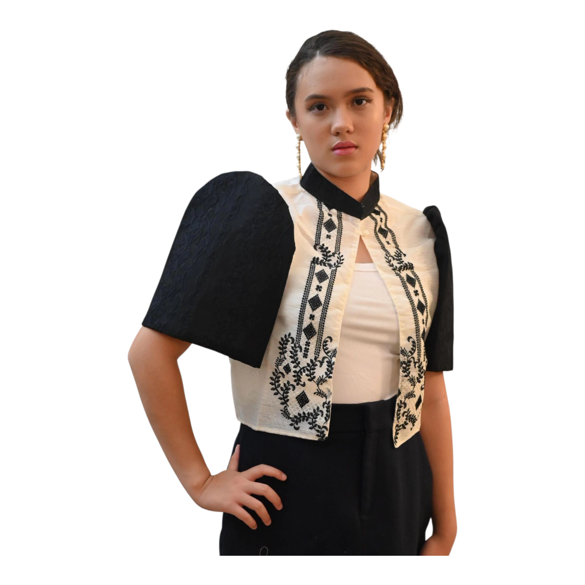 Traditional Filipiniana Black Bolero