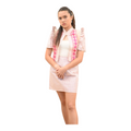 Jazzy Filipiniana Two-Piece Set, Short Sleeves Bolero with matching Skirt