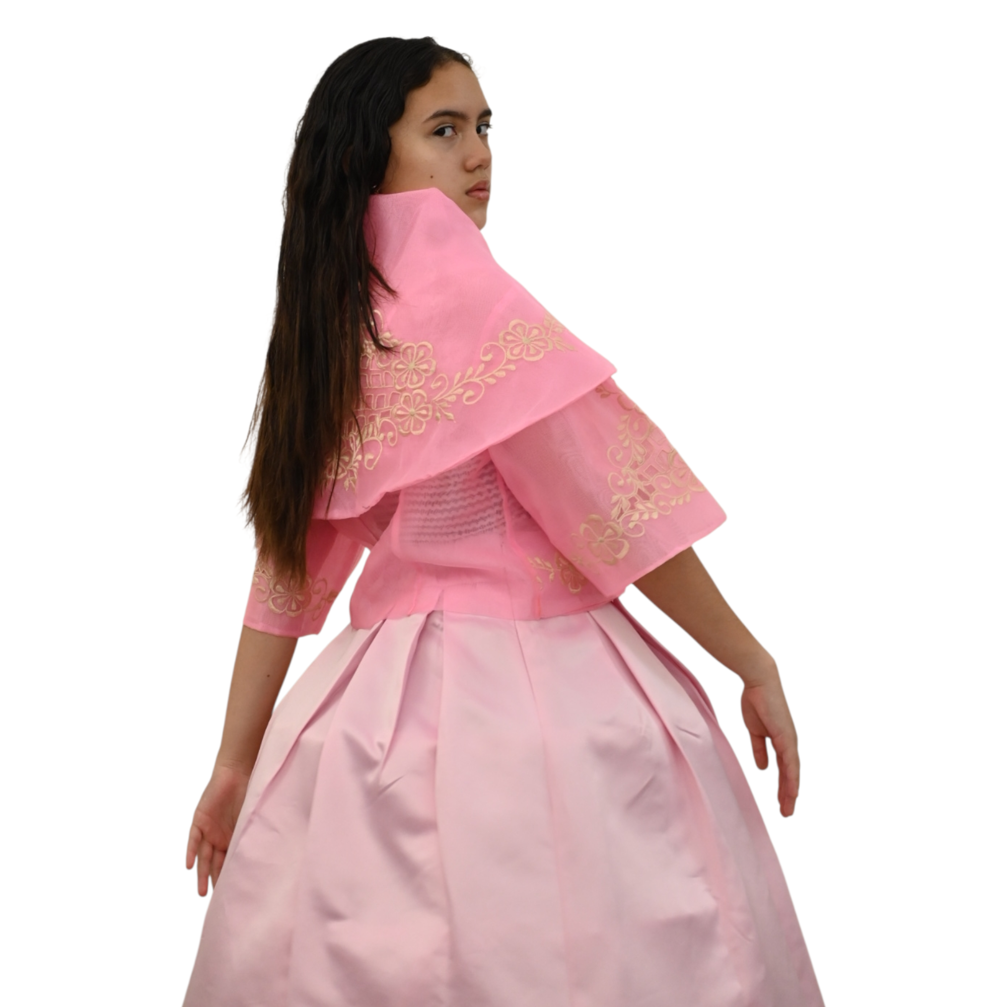 Maria Clara Filipiniana Top, Traditional Blouse with Embroidery and Button Front