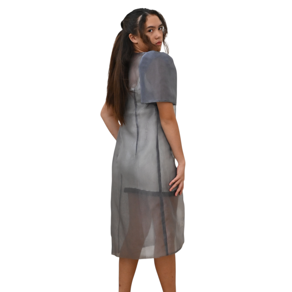 Sugar Filipiniana Long Blazer with Embroidered Trim, Short Sleeve Open Front Cardigan
