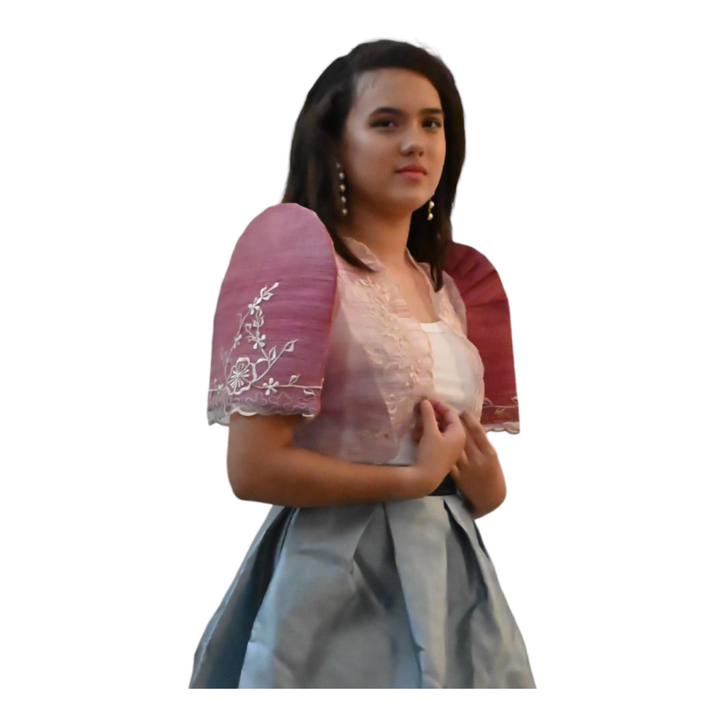 Jade Filiniana Burgundy Bolero